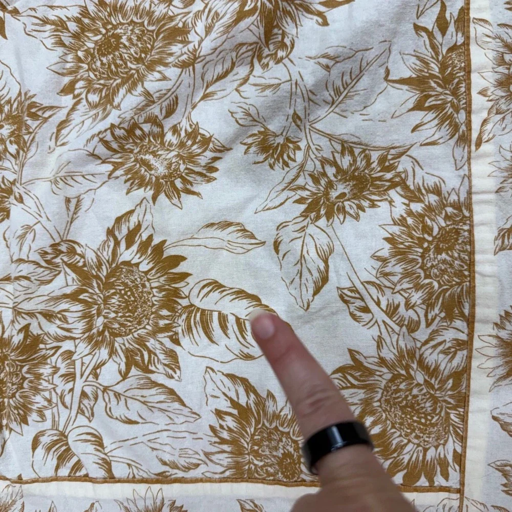 April Cornell Round Tablecloth Sunflower Floral Cottagecore Farmhouse 64 Inch